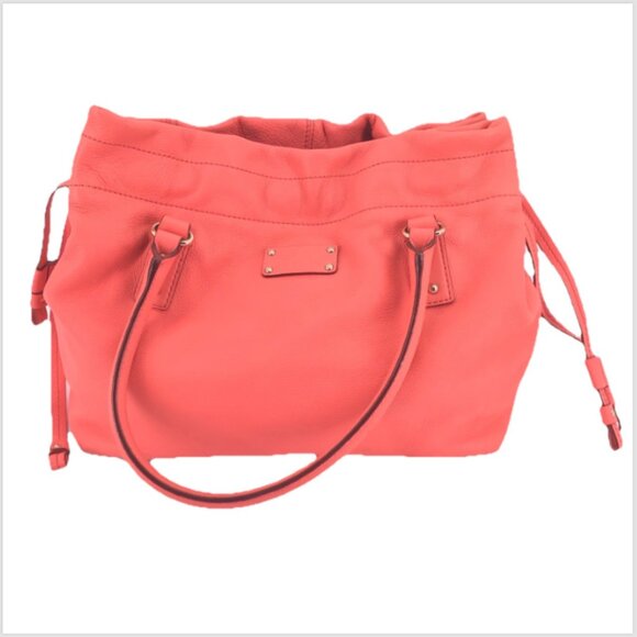 Kate Spade Pink Salmon Coral Drawstring Shoulder Bag - Picture 2 of 16